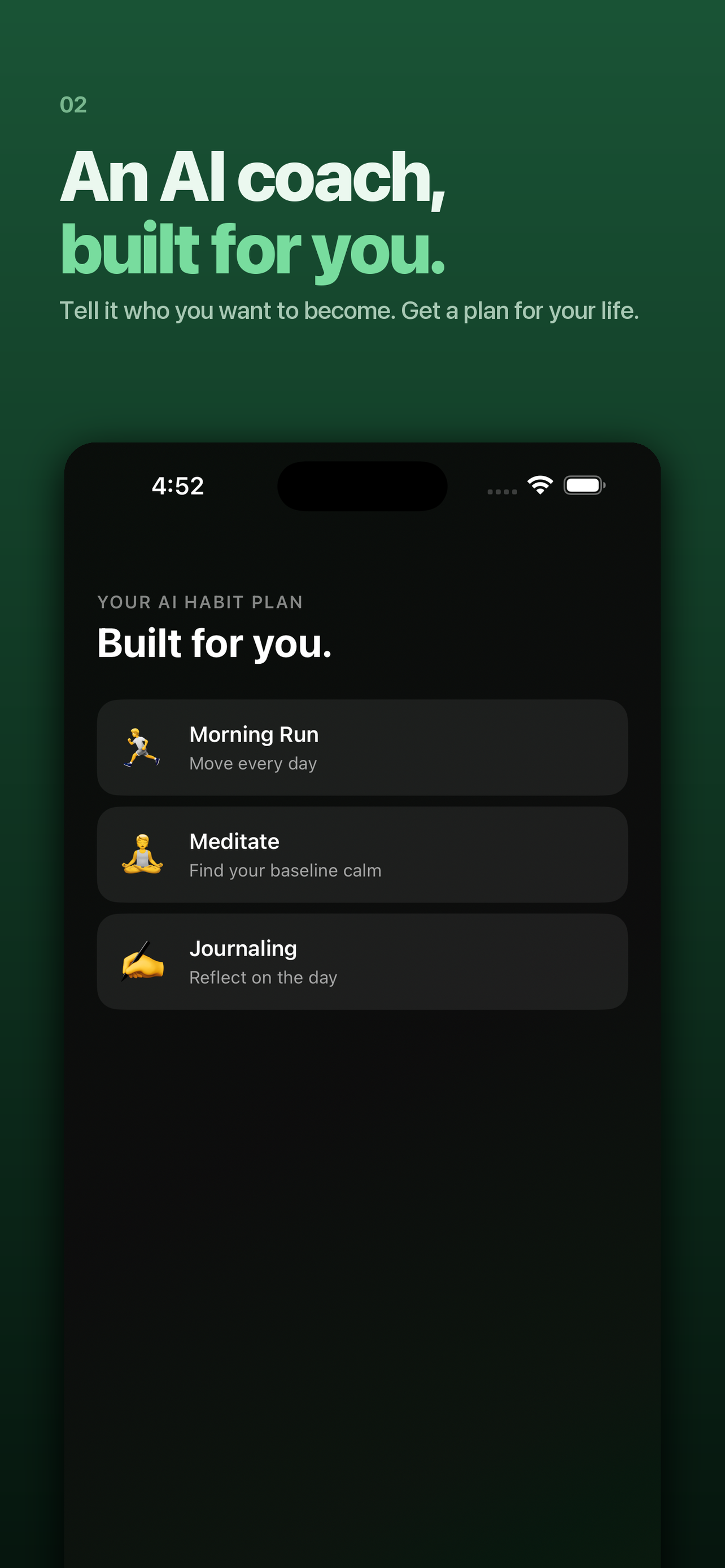 Tiny Wins AI habit plan shown in full
