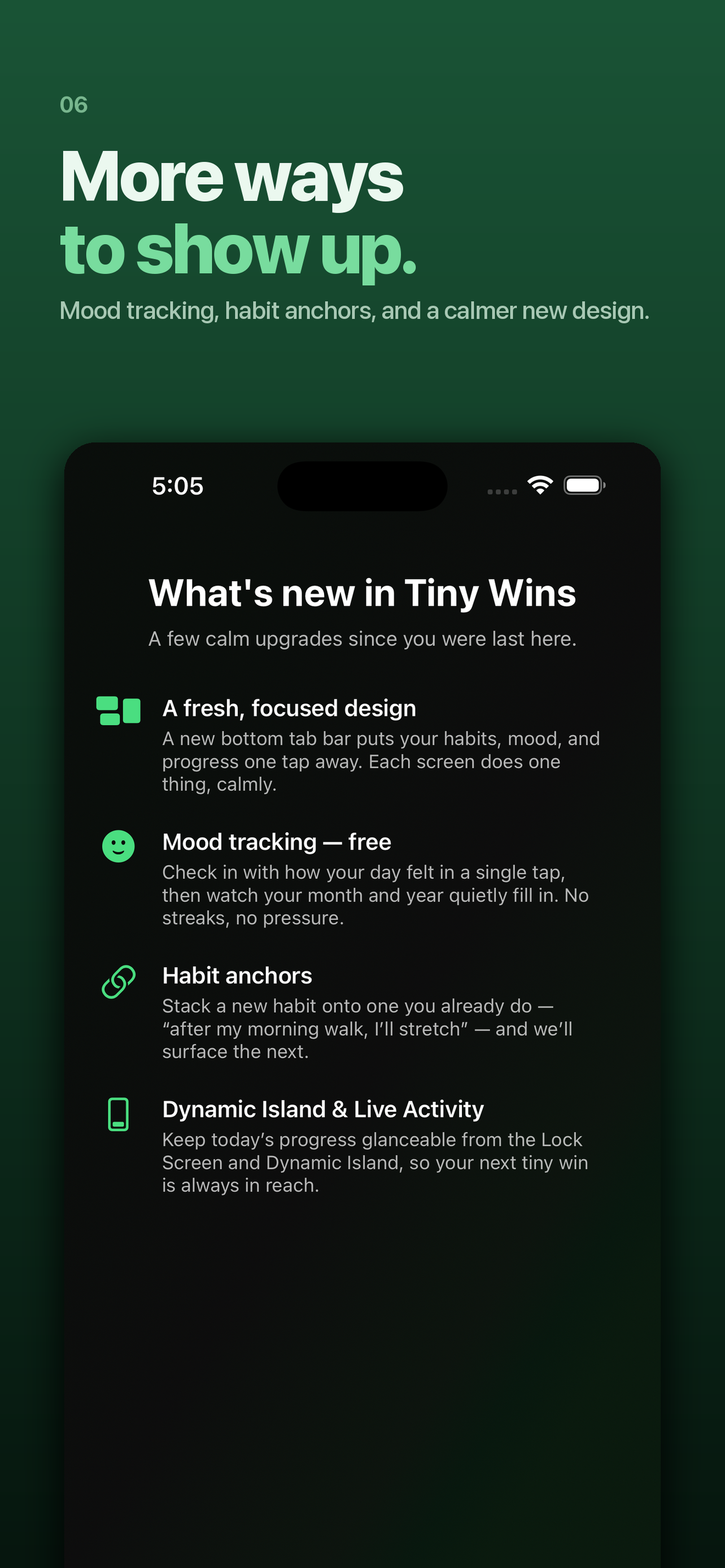 Tiny Wins recent updates