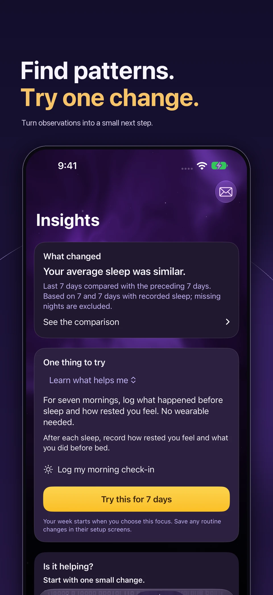 Find patterns. Try one change: Moonrise Insights